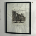 Untitled (On Guard). 2024. Pen on paper. A4. Framed.