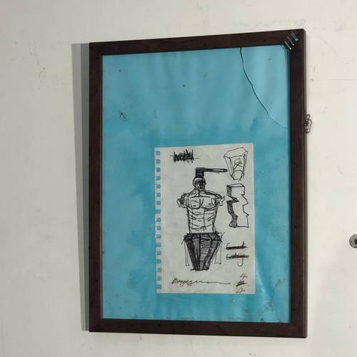 Untitled (Boogeyman IV). 2024. Pen on paper. A5. Framed.