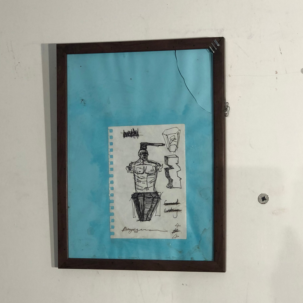 Untitled (Boogeyman IV). 2024. Pen on paper. A5. Framed.