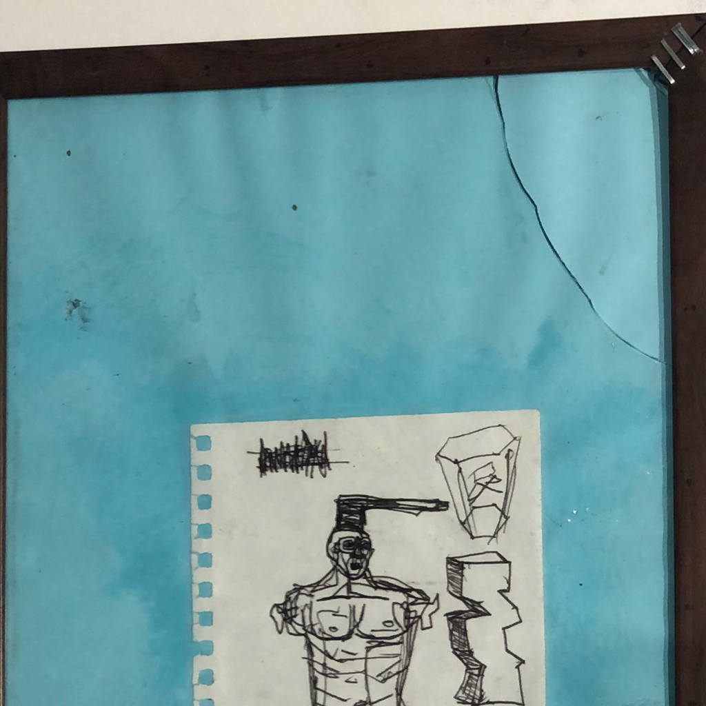 Untitled (Boogeyman IV). 2024. Pen on paper. A5. Framed.