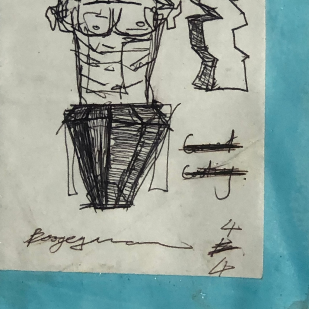 Untitled (Boogeyman IV). 2024. Pen on paper. A5. Framed.