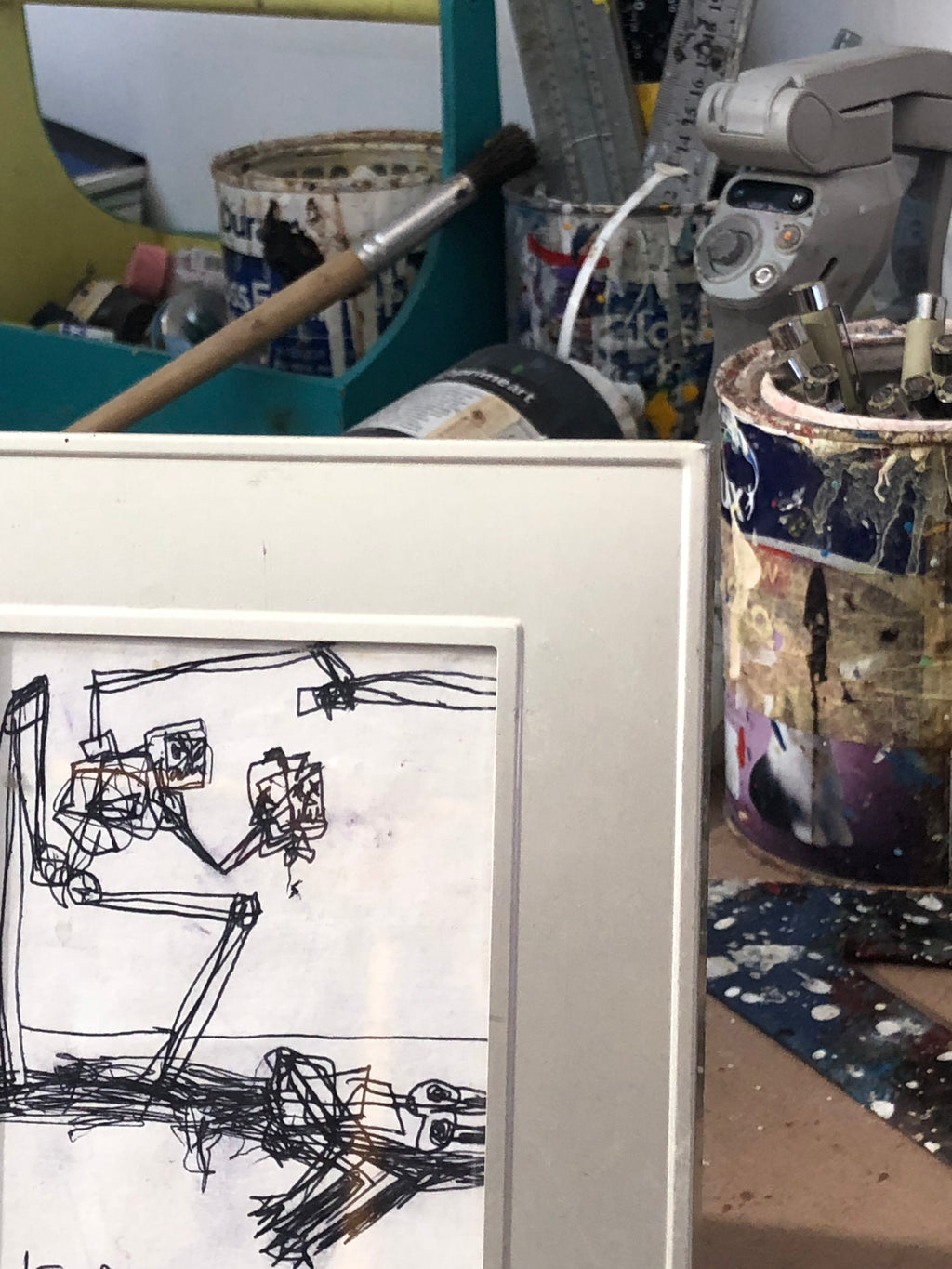 Untitled (Kopped N Trophy). 2024. Pen on paper. A5. Framed.