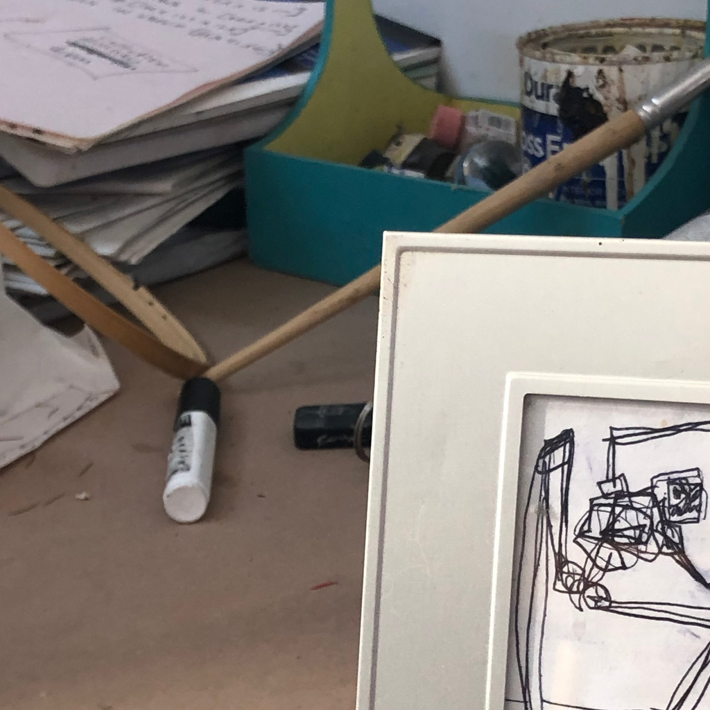 Untitled (Kopped N Trophy). 2024. Pen on paper. A5. Framed.