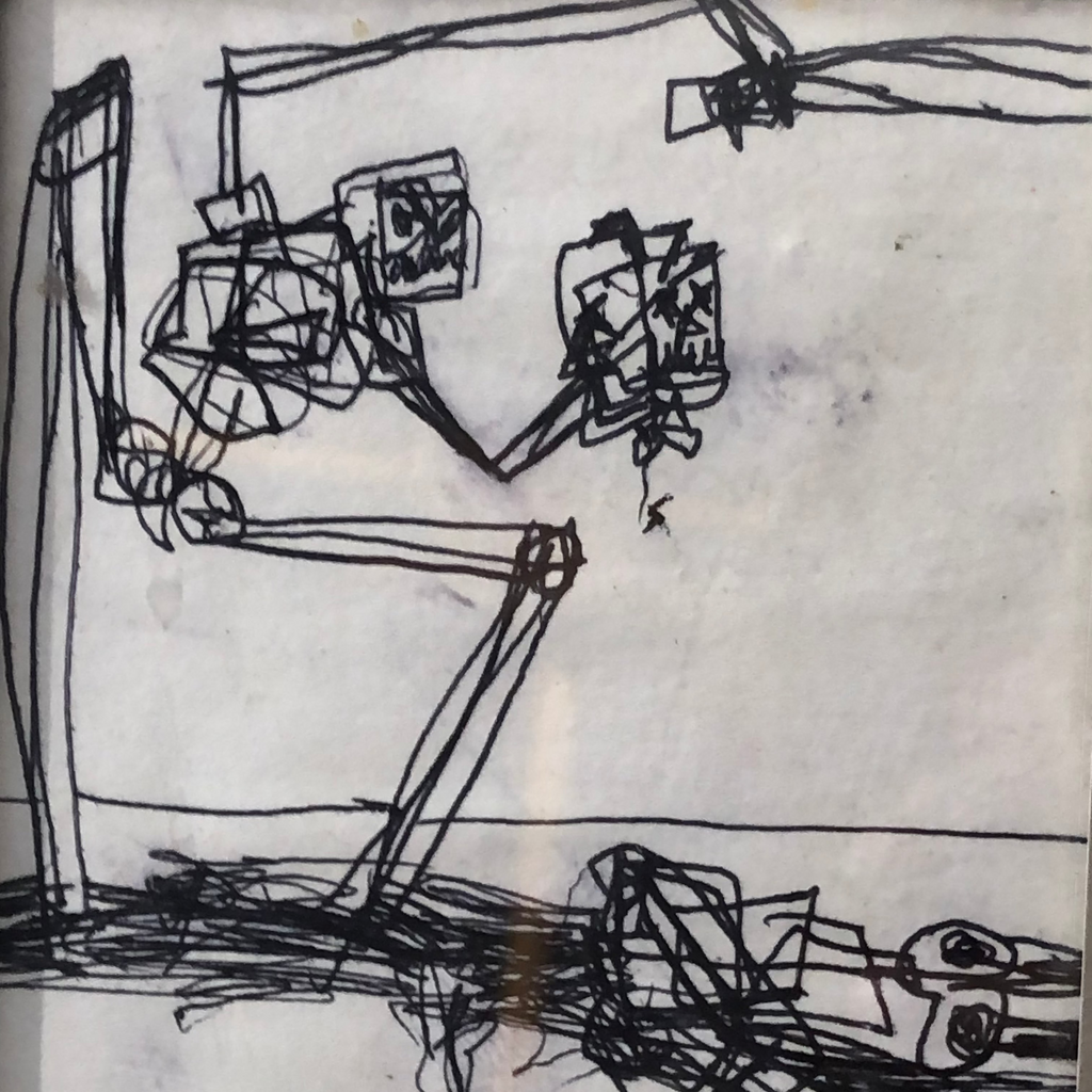 Untitled (Kopped N Trophy). 2024. Pen on paper. A5. Framed.
