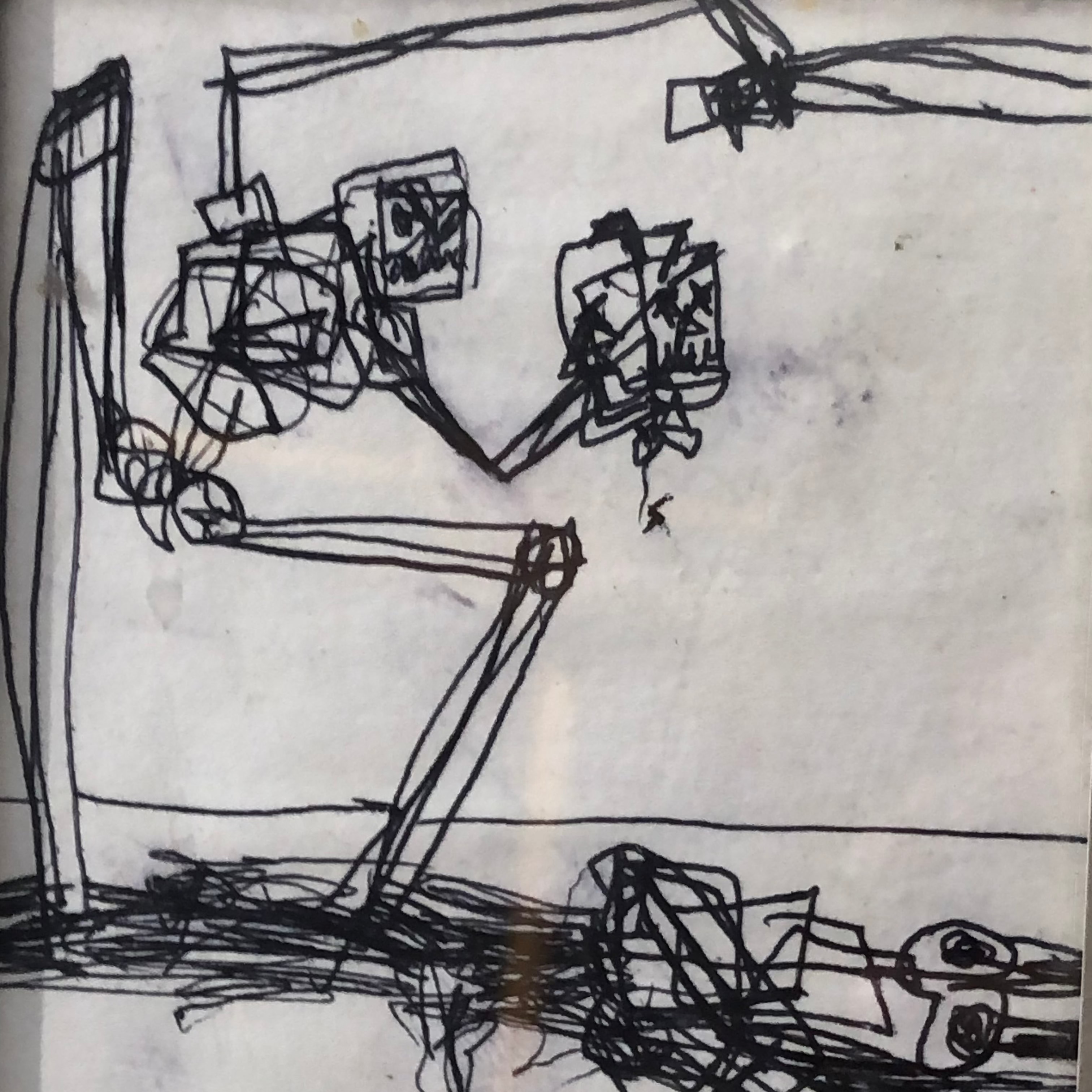 Untitled (Kopped N Trophy). 2024. Pen on paper. A5. Framed.